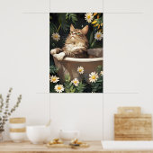 Siberian In Bathtub Poster, Funny Cat Poster (Cuisine)