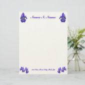 Siberian Iris Letterhead Persoonlijk Briefhoofd (Staand voorkant)