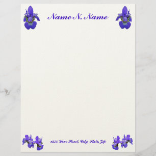 Siberian Iris Letterhead Persoonlijk Briefhoofd