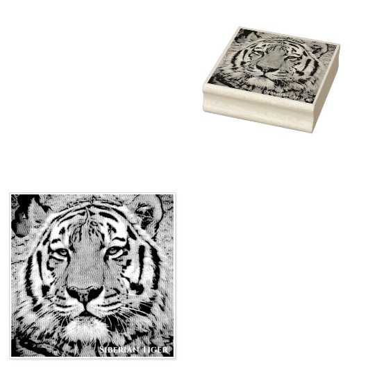 Siberian Tiger ラバースタンプ Rubberstempel (Gestempeld)