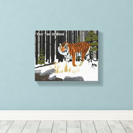 Siberian Tiger Canvas Afdruk (Insitu (Houten vloer))