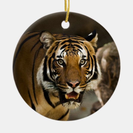Siberian Tiger Keramisch Ornament (Voorkant)