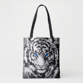 Siberian White Tiger Head - Tiger Eyes Canvas tas (Voorkant)