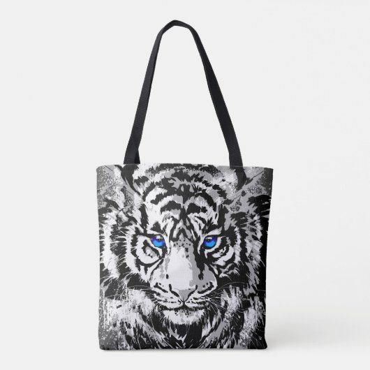 Siberian White Tiger Head - Tiger Eyes Canvas tas (Achterkant)