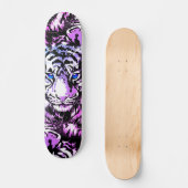 Siberian White Tiger Head - Tiger Skateboard Blue (Voorkant)