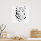 Siberian White Tiger Poster (Keuken)