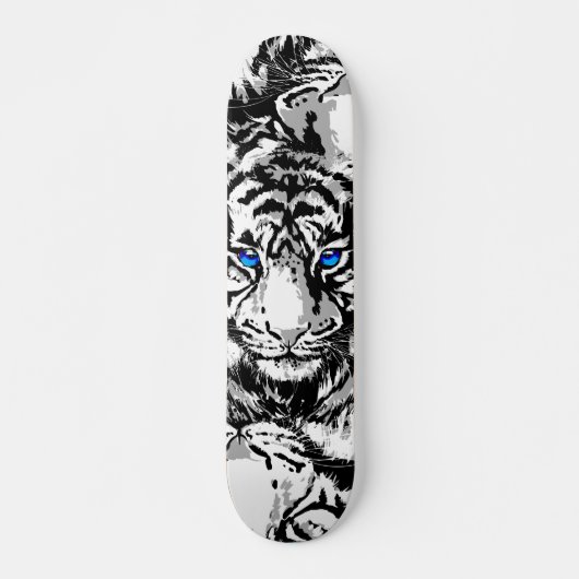 Siberian White Tiger Skateboard Deck (Voorkant)