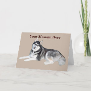 Sibérie Husky belle carte de voeux