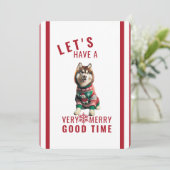 Sibérie Husky Christmas Holiday Invitation (Debout devant)