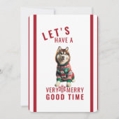 Sibérie Husky Christmas Holiday Invitation (Devant)