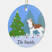 Sibérie Husky Décoration Arbre de Noël -Forêt (Gauche)