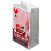 Siberië Husky Driving Car with Hearts Valentijns Klein Cadeauzakje (Achterkant Gekanteld)