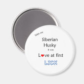 Sibérie Husky Love at First Lick - Aimant (Recto/Verso)