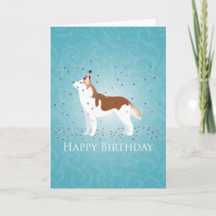 Siberië Husky - Rood - Happy Birthday Design Kaart