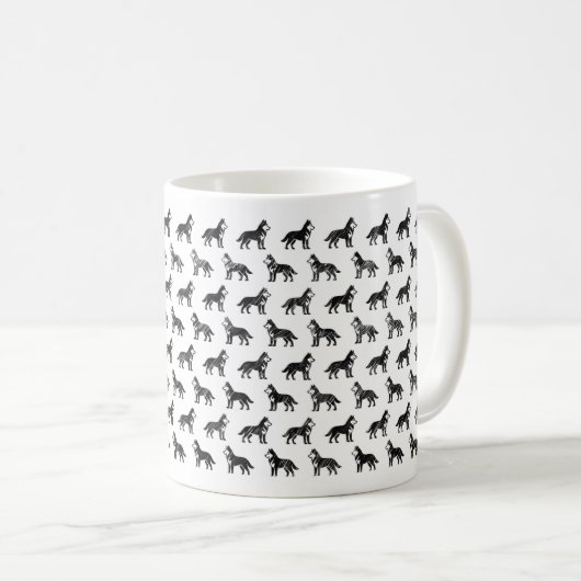 Sibérie Husky Sketch Design Mug (Devant droit)
