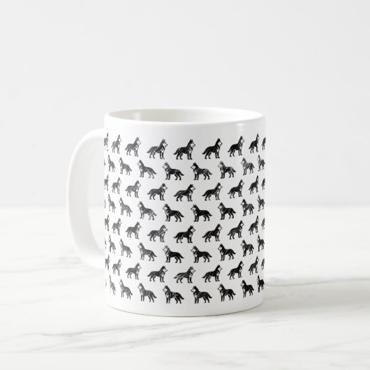 Sibérie Husky Sketch Design Mug (Devant gauche)
