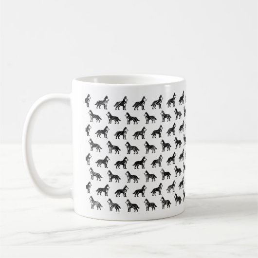 Sibérie Husky Sketch Design Mug (Gauche)