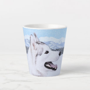 Siberië Husky (zilver en wit) schilderende hond k Latte Mok