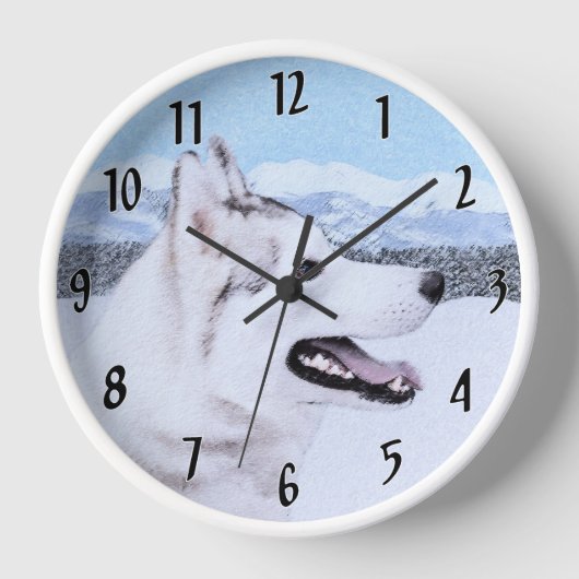 Siberië Husky (zilver en wit) schilderende hond ku (Voorkant)