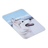Siberië Husky (zilver en wit) schilderende hond ku Magneet (Rechterzijde)