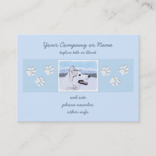 Siberië Husky (zilver en wit) schilderende hond ku Visitekaartje