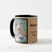 Sibérie Tiger Personnaliser NOM Coffee Mug Cup (Devant gauche)