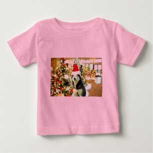 Sibérien Husky Christmas Tree Tshirt Tee - shirt