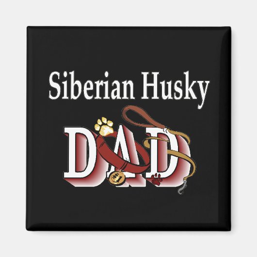 sibérien husky papa Magnet (Devant)