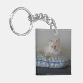 Siberisch boskat (dubbelzijdig) sleutelhanger (Voorkant Links)