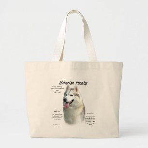 Siberisch Husky Geschiedenis Ontwerp Grote Tote Bag