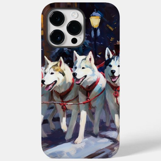 Siberisch Husky Kerstfeest Seizoen Case-Mate iPhone Case (Achterkant)