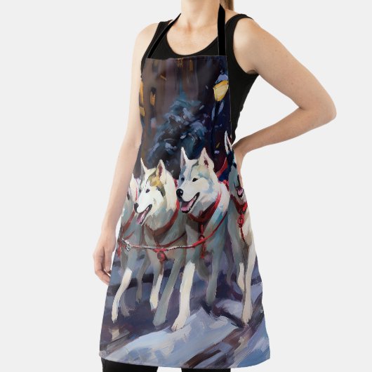 Siberisch Husky Kerstfeest Seizoen Schort (Insitu)