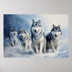Siberisch Husky-pakket Poster