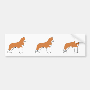 siberisch husky red en witte silo bumpersticker