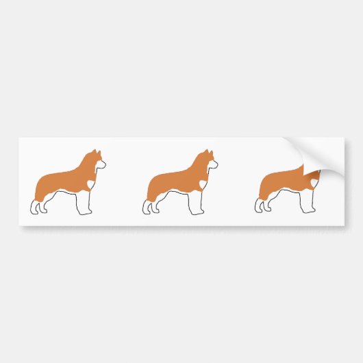 siberisch husky red en witte silo bumpersticker (Voorkant)