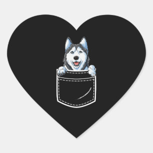 Siberische gatenkop in uw Hondenliefhebber met voo Hart Sticker