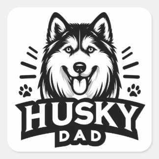 Siberische Geest: Het vaderschap omarmen als Husky Vierkante Sticker