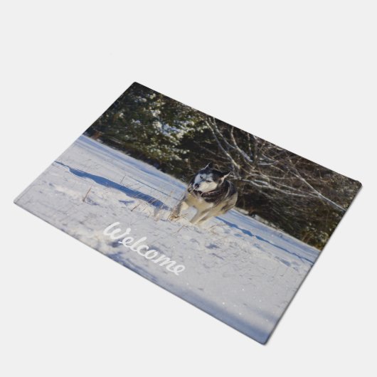 Siberische gist in de sneeuw deurmat (Schuin)