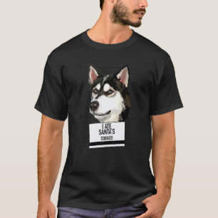 Siberische Husky at Santa-koekjes T-shirt