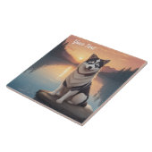 Siberische Husky bij het meer Tegeltje (Zijkant)