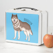 Siberische husky cartoon illustratie (In situ)