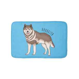Siberische husky cartoon illustratie badmat
