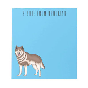 Siberische husky cartoon illustratie notitieblok