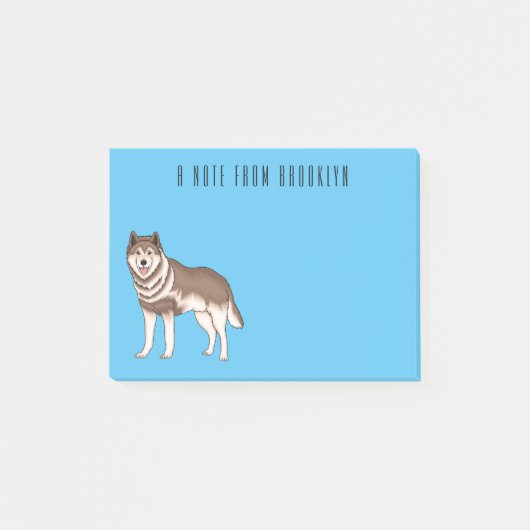 Siberische husky cartoon illustratie post-it® notes (Voorkant)