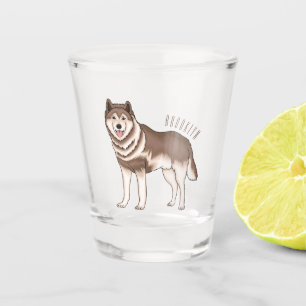Siberische husky cartoon illustratie shot glas