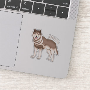 Siberische husky cartoon illustratie sticker