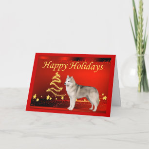 Siberische Husky Christmas Kaart Stars