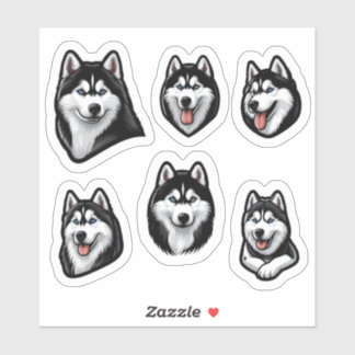 Siberische Husky Custom-Cut Vinyl Sticker