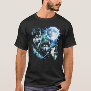 Siberische Husky die naar de Maan huilt – Nachteli T-shirt