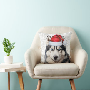 Siberische Husky Dog Funny Waterverf Kerst Kussen